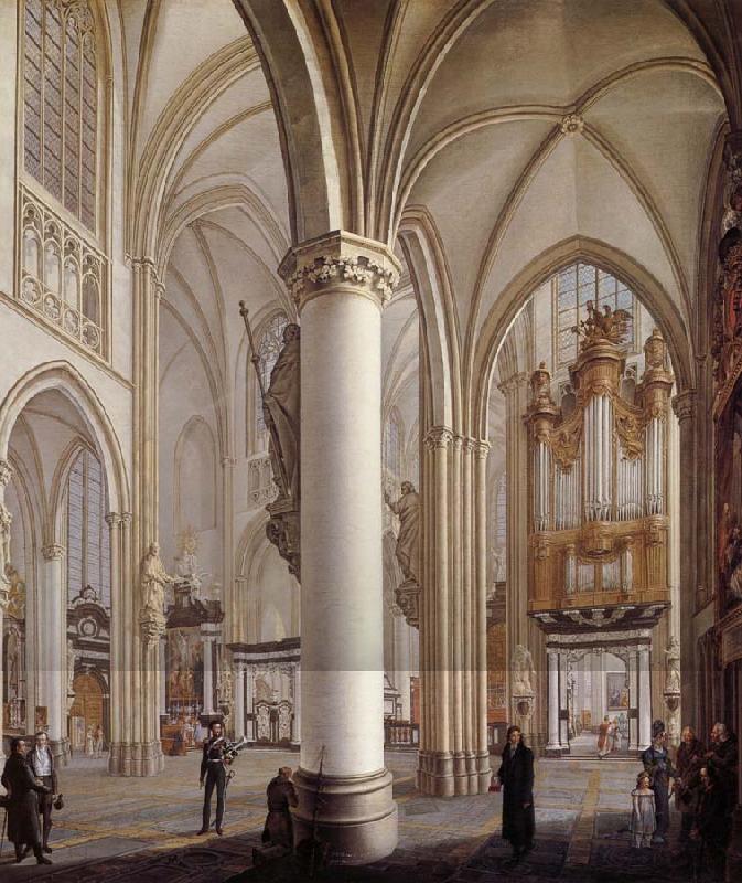 Vervloet Francois Interieur de la cathedrale Saint-Rombaut a Malines Germany oil painting art